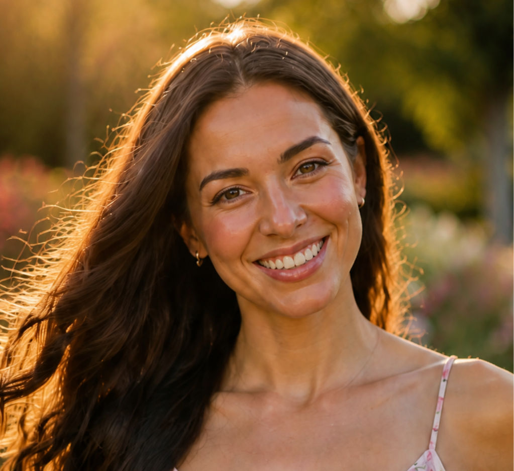 CloseUp Youthful Woman with Radiant Smile and Bright Teeth-1